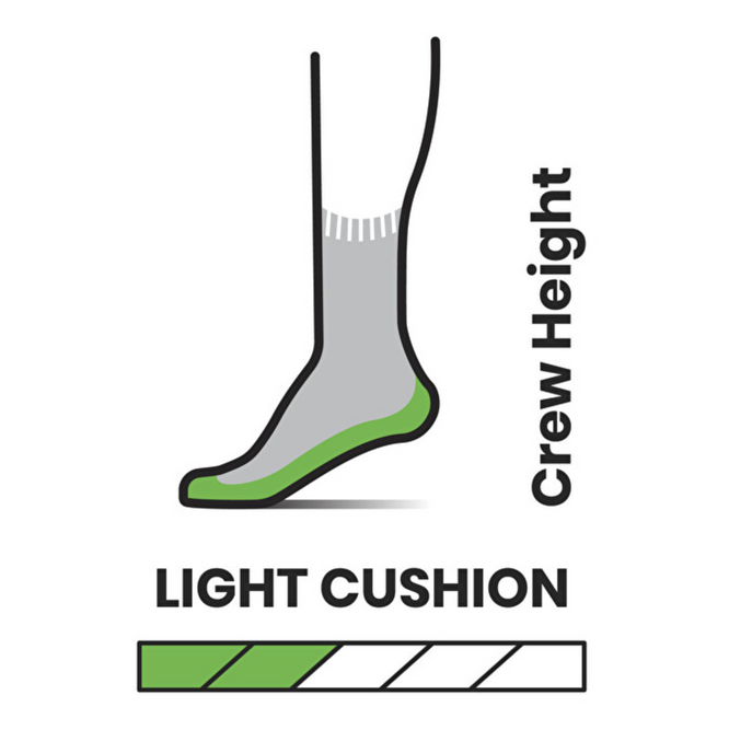 Womens Light Cushion Crew Hike Socken Icy Bereich Multi Farbe