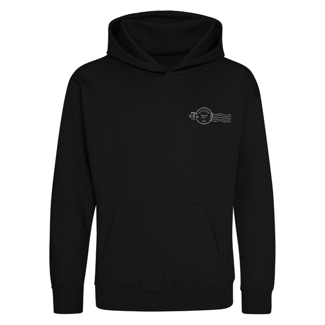 Kids Greetings From Stoked Skate Hoodie Black