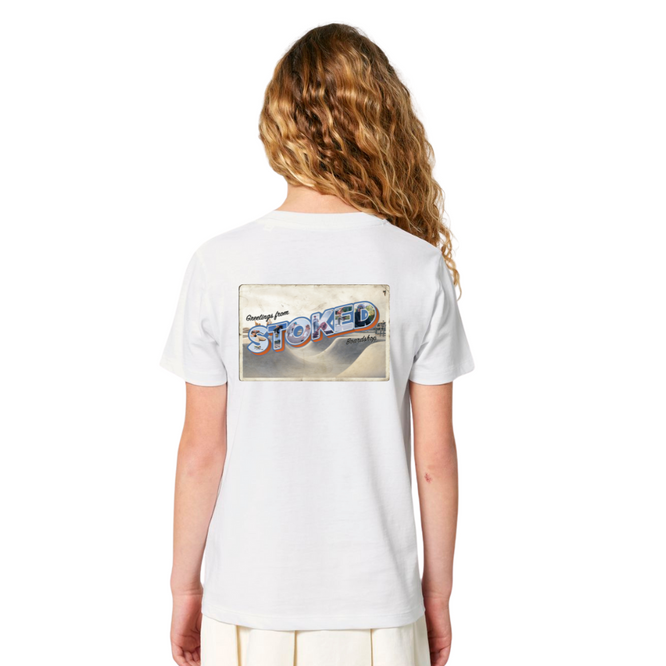 Kids Greetings From Stoked Skate T-shirt White