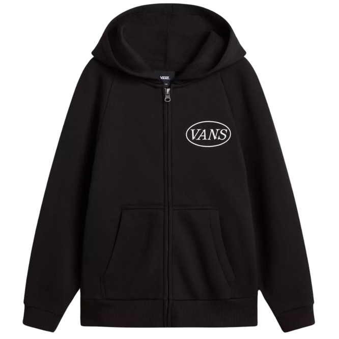 Kinder Damast Zip Hoodie Schwarz