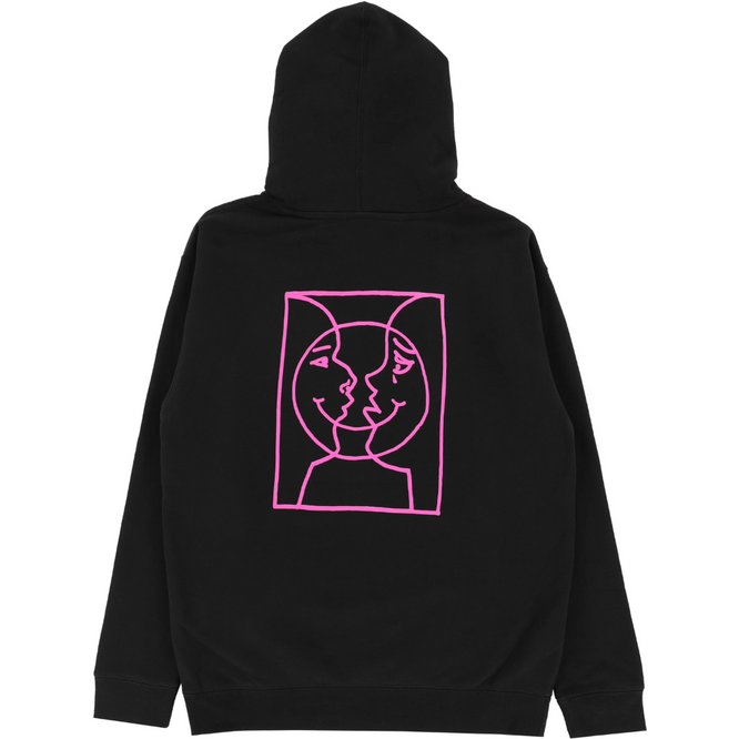 Moon Smile Raw Hoodie Schwarz