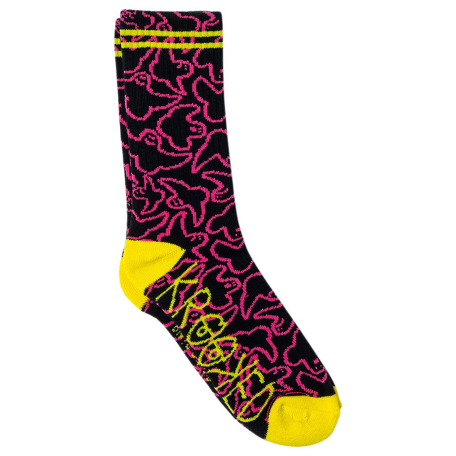 Multi Birds Socken Schwarz/Rosa/Gelb