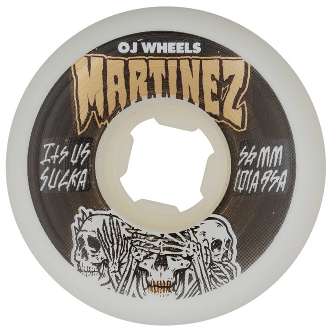 Milton Martinez Hear No Evil Double Duro White 101a/95a 56mm Skateboard-Räder