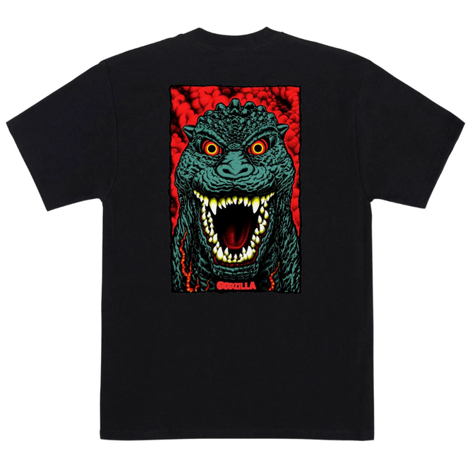 Godzilla Zerstörer Streifen T-Shirt Schwarz