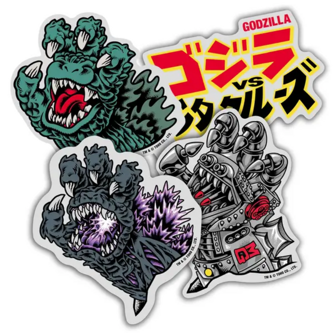 Godzilla vs Santa Cruz Mylar Aufkleber 4er-Pack