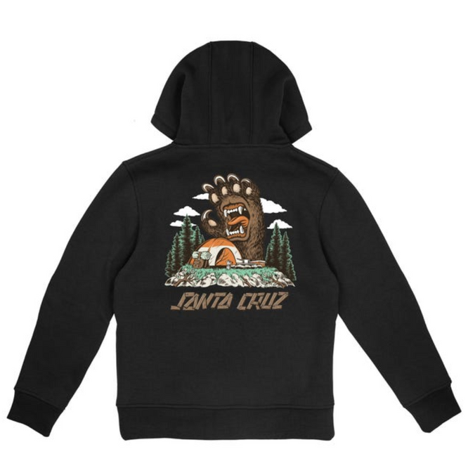 Kids Screaming Grizzly Hoodie Black