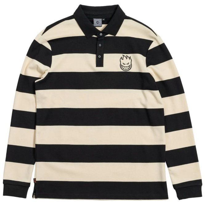 Bighead Rugby Shirt Off White/Schwarz