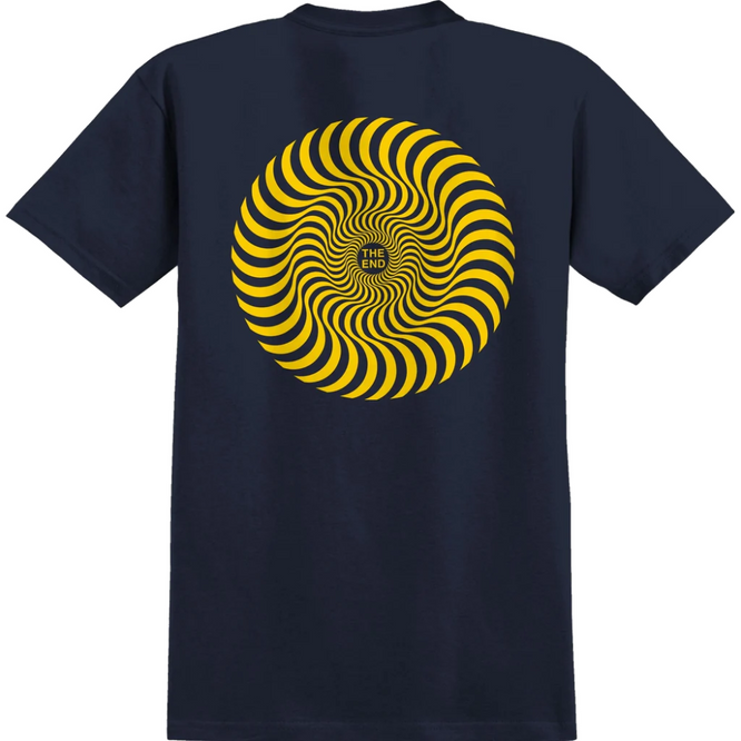 Klassisches Swirl-T-Shirt Marine/Gelb