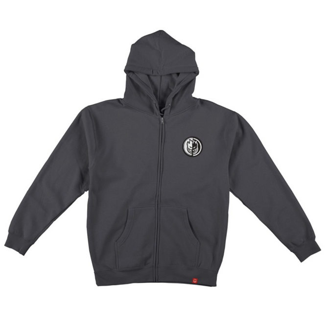 Yin Yang Zip Hoodie Holzkohle