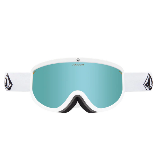 Footprints Matte White Stone + Ice Chrome Lens Snowboard Goggle