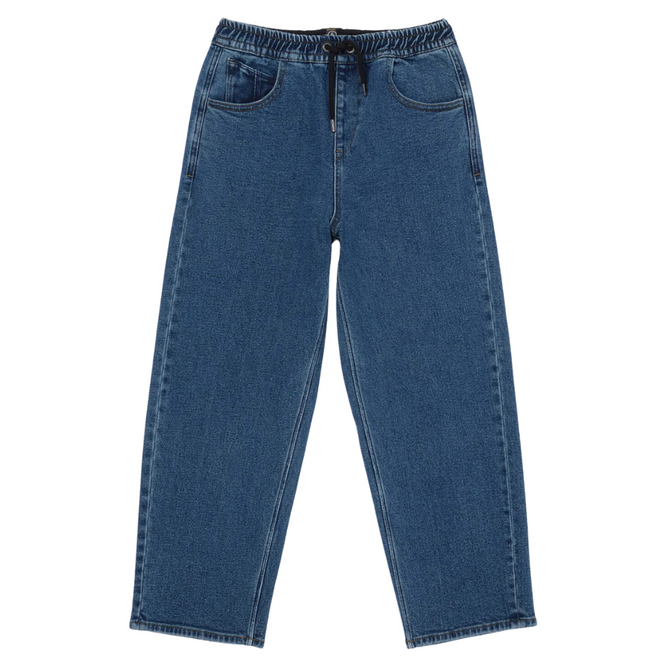 Kinder Freazy Lose Elastische Taille Denim Gewaschen Blau