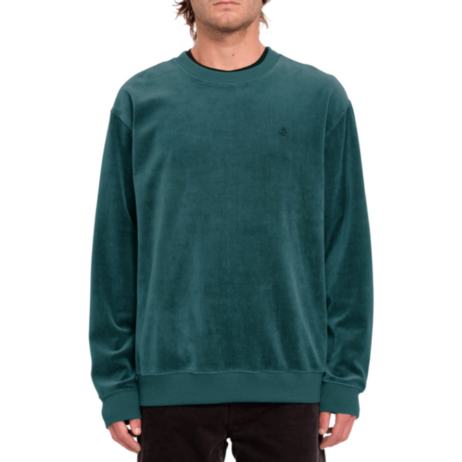 Single Stone Velvet Crew Evergreen